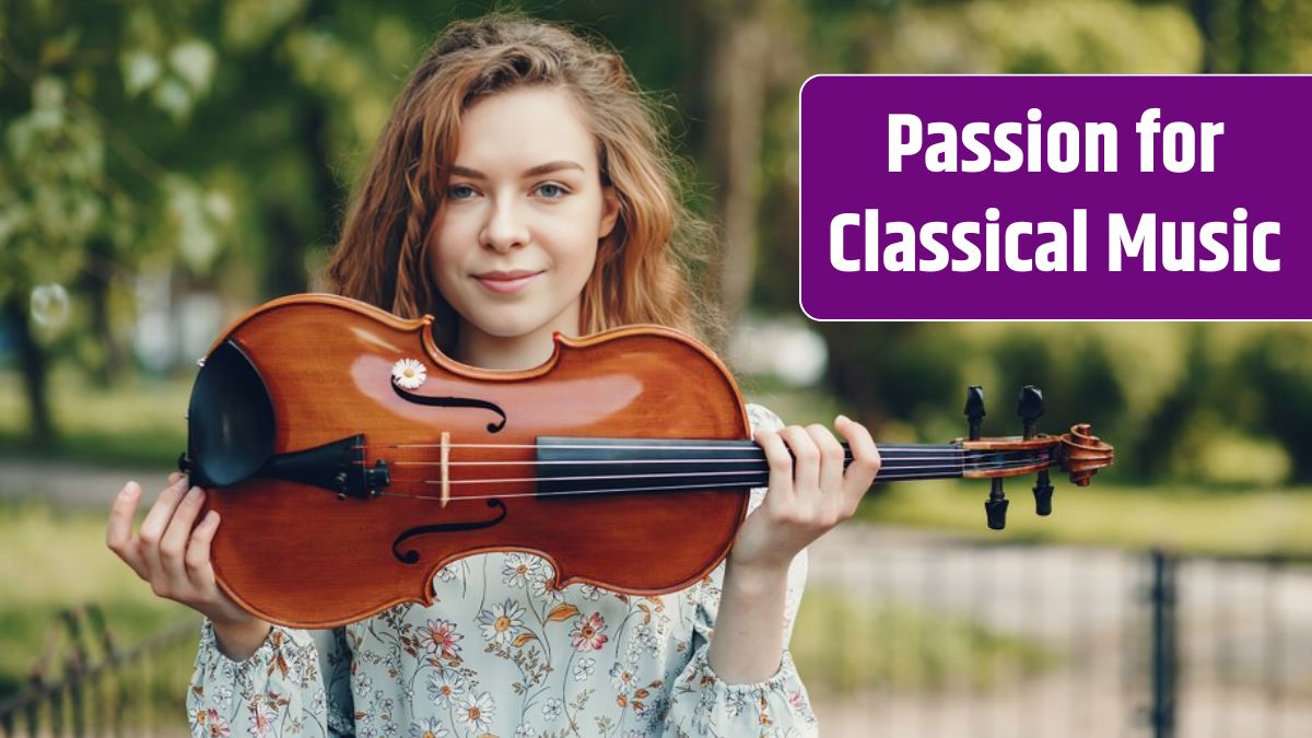 Beautiful girl in a summer park with a violin.